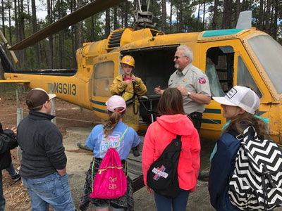 Chris Meggs talks to students at Helicopter in TCESF